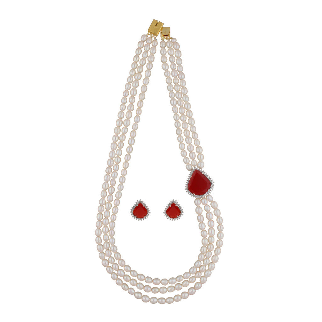 J Pearls Dheera 3 Lines Pearl Choker - Real Pearl Jewelry | Grocsy