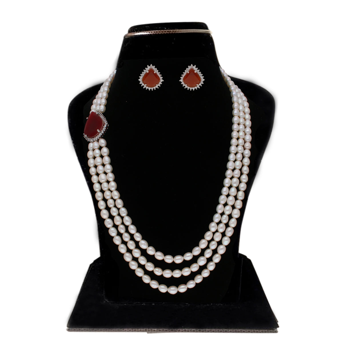 J Pearls Dheera 3 Lines Pearl Choker - Real Pearl Jewelry | Grocsy