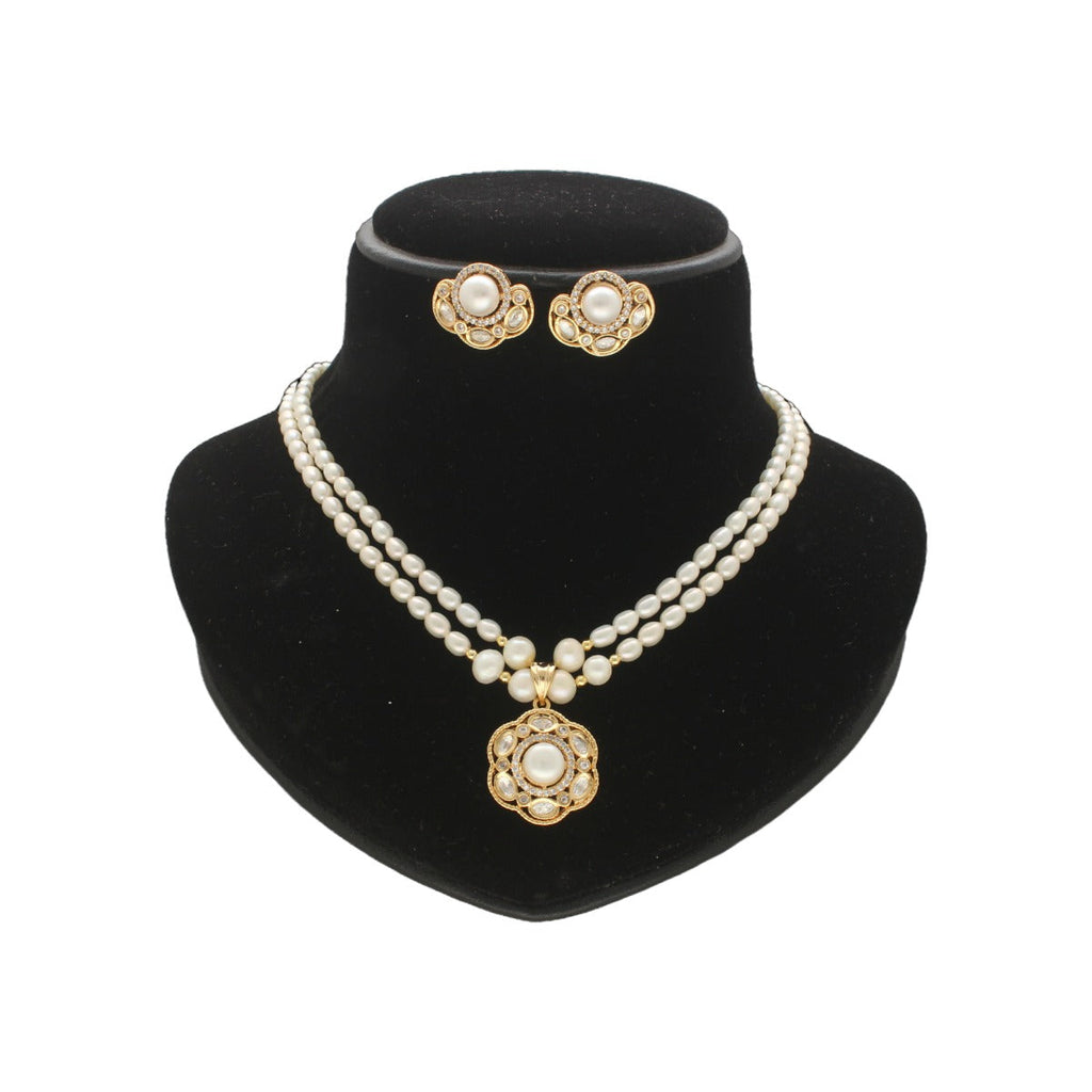 J Pearls Lekha 2 Lines Pearl Necklace | Grocsy