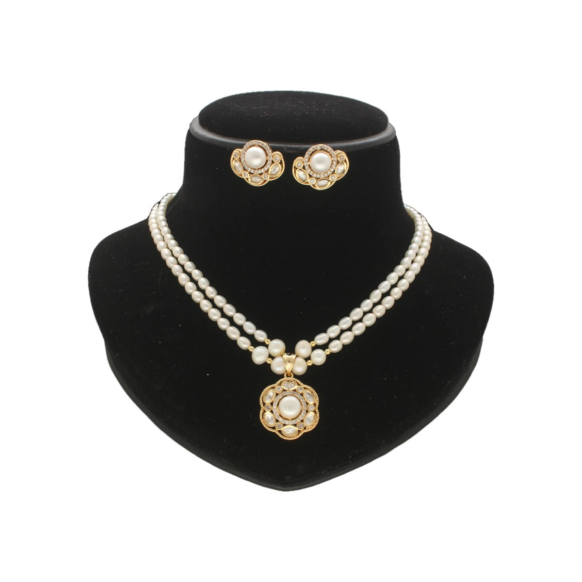 J Pearls Lekha 2 Lines Pearl Necklace | Grocsy
