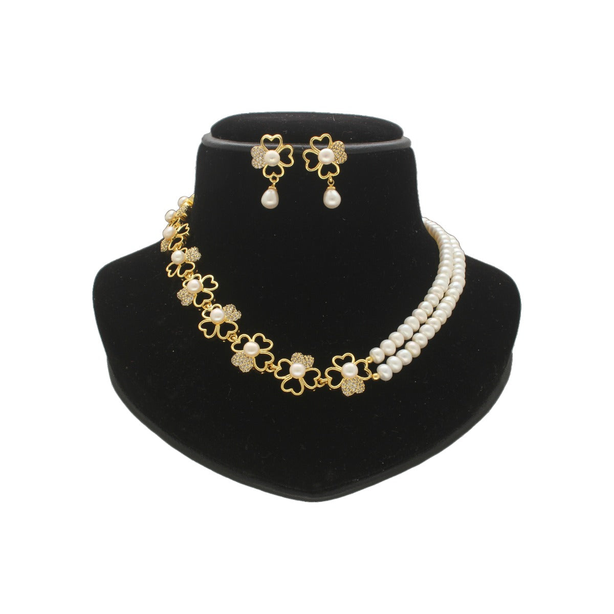 J Pearls Leena 2 Lines Pearl Necklace | Grocsy