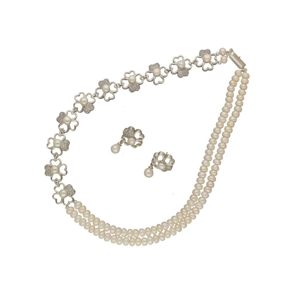 J Pearls Lipika 2 Lines Pearl Necklaces | Grocsy