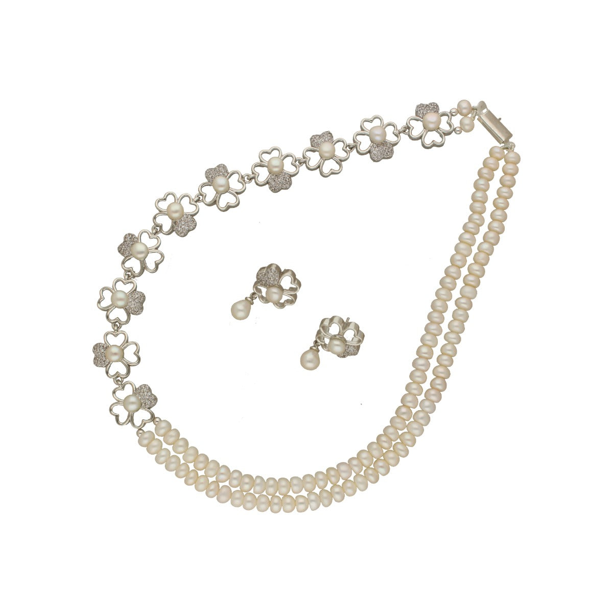J Pearls Lipika 2 Lines Pearl Necklaces | Grocsy