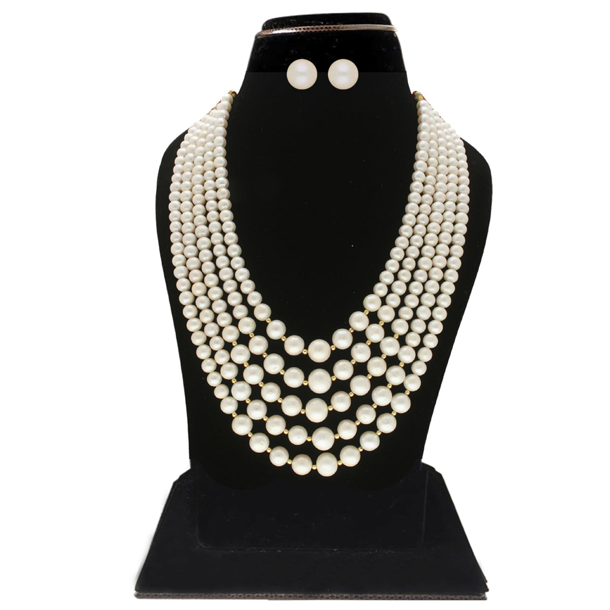 J Pearls Saanvi 5 Lines Pearl Necklaces | Grocsy