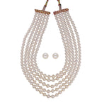 J Pearls Saanvi 5 Lines Pearl Necklaces | Grocsy