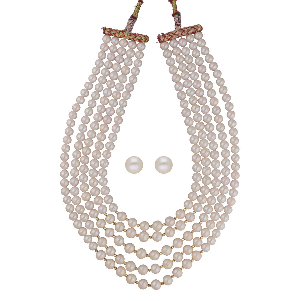 J Pearls Saanvi 5 Lines Pearl Necklaces | Grocsy