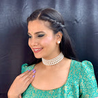J Pearls Naira 4 Lines Pearl Choker Set | Grocsy