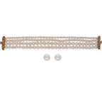 J Pearls Naira 4 Lines Pearl Choker Set | Grocsy