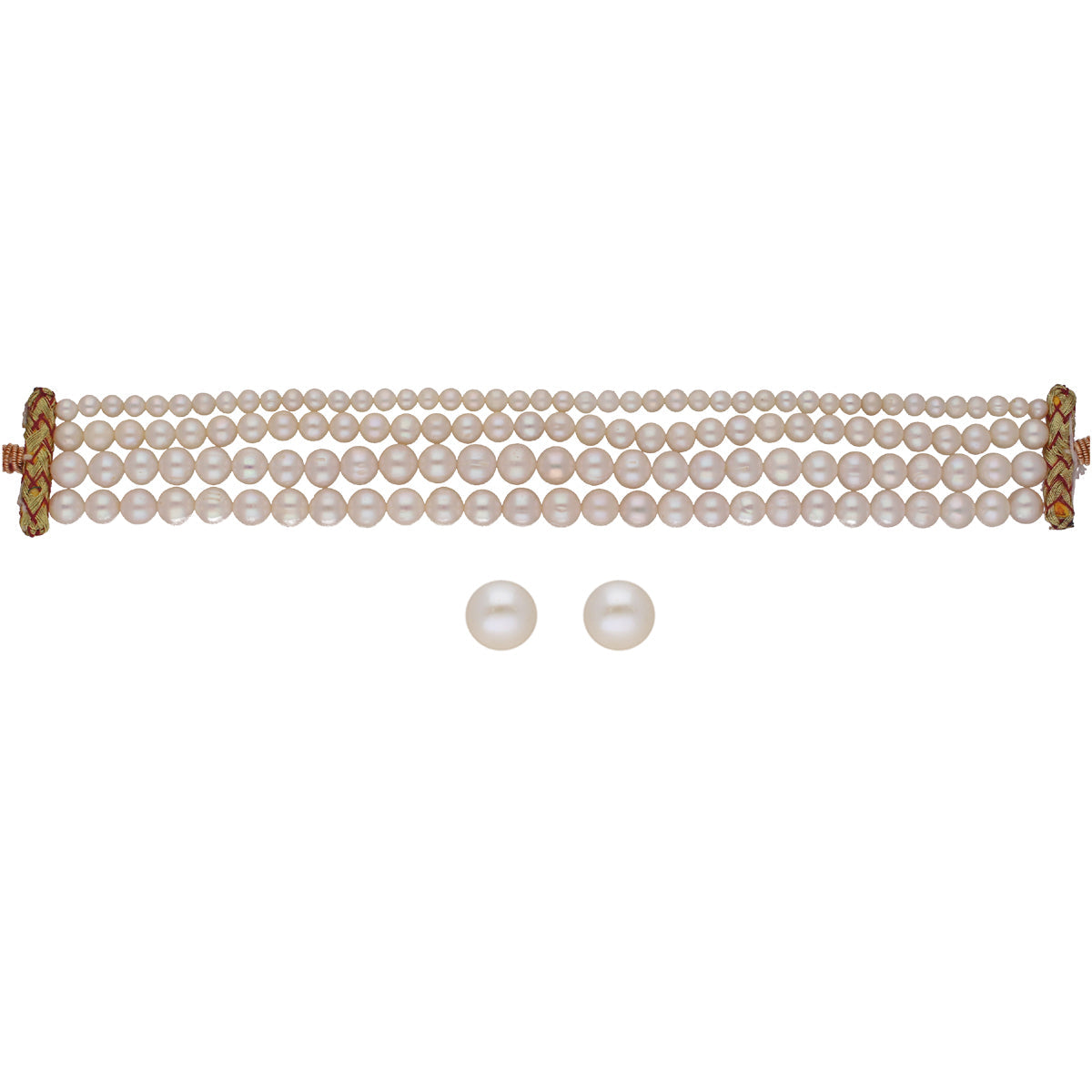 J Pearls Naira 4 Lines Pearl Choker Set | Grocsy