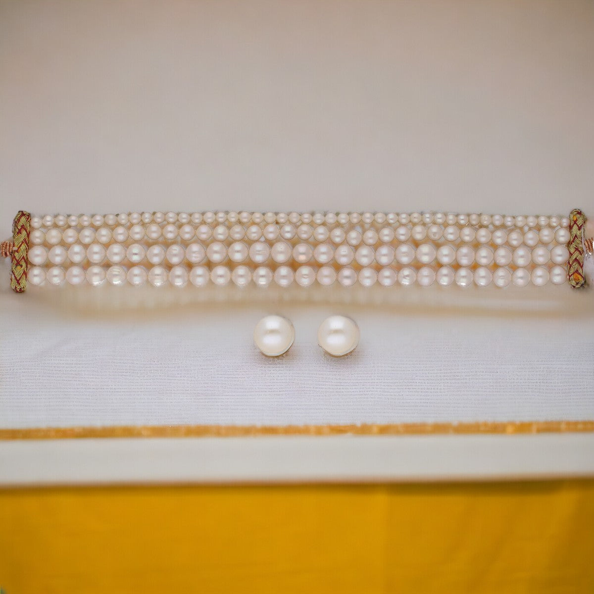 J Pearls Naira 4 Lines Pearl Choker Set | Grocsy