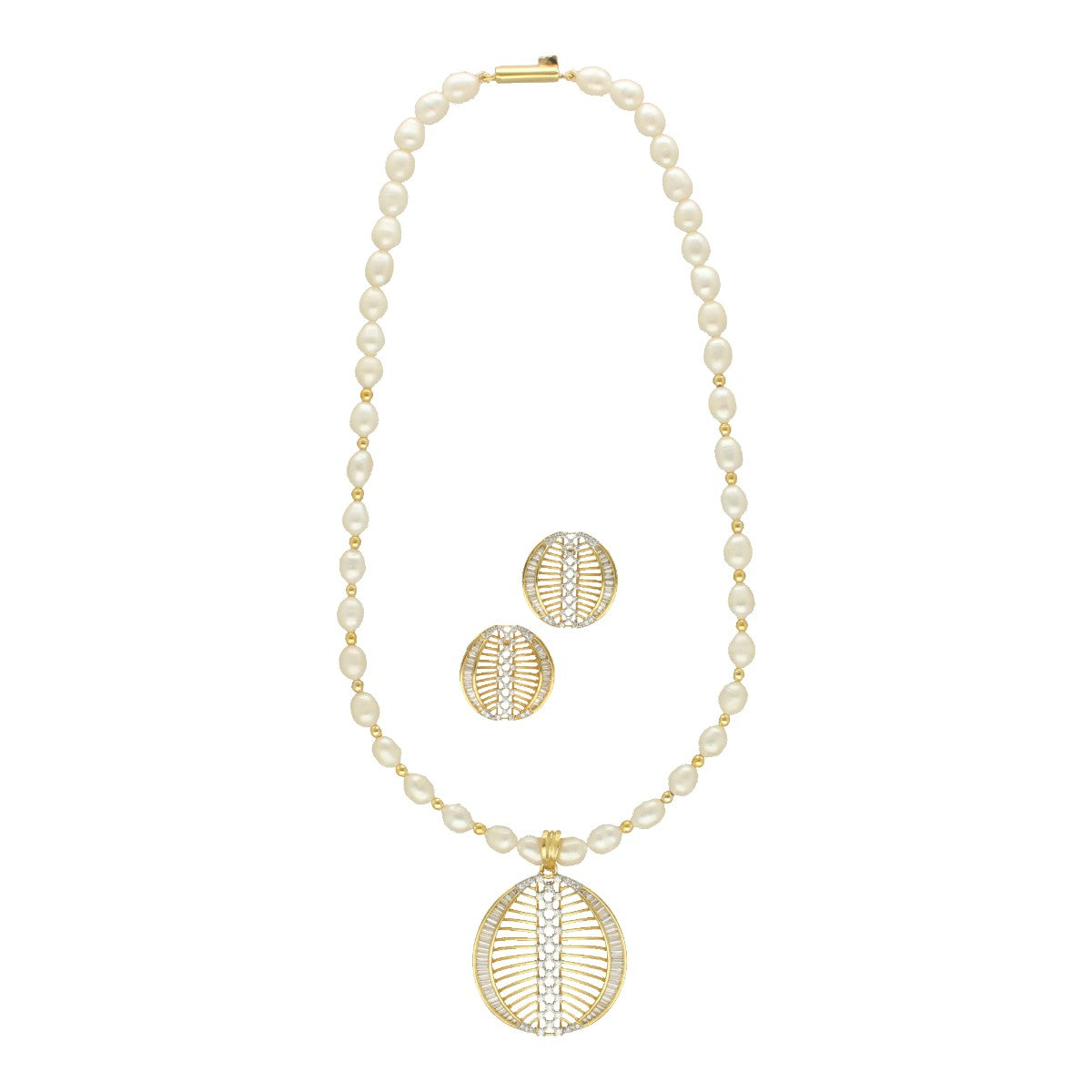 J Pearls Gilded Pearl Necklace Set