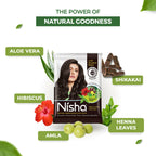 Nisha Henna Based Hair Colour for Women & Men - Original Black (Pack of 10) | Grocsy