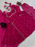 Evanik Ranipink Fendy Silk With thread Sequence Work Anarkali Suit | Grocsy