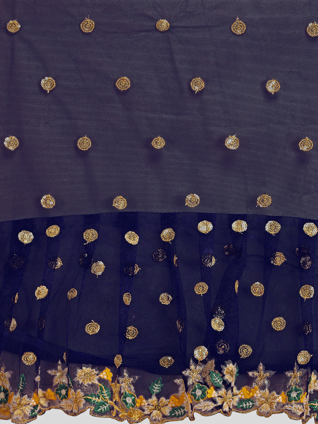 Lorenvalley Fashion Blue Butterfly Net Ruffle Saree with Fancy Sequence work & Blouse | Grocsy
