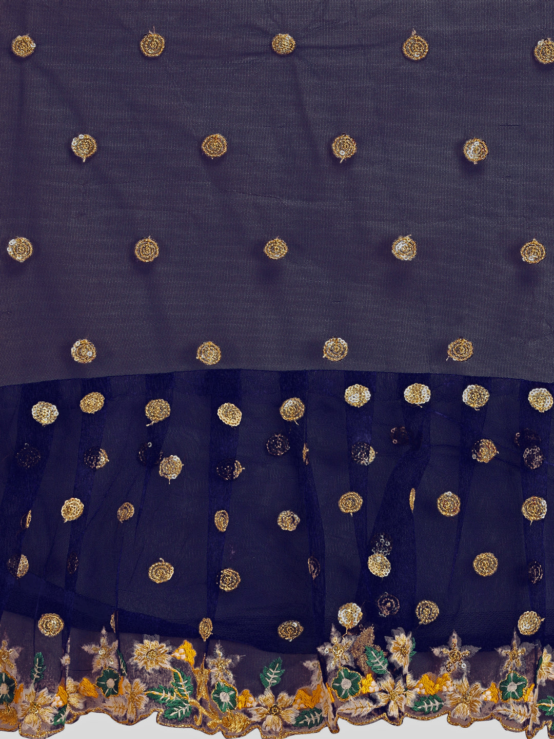 Lorenvalley Fashion Blue Butterfly Net Ruffle Saree with Fancy Sequence work & Blouse | Grocsy