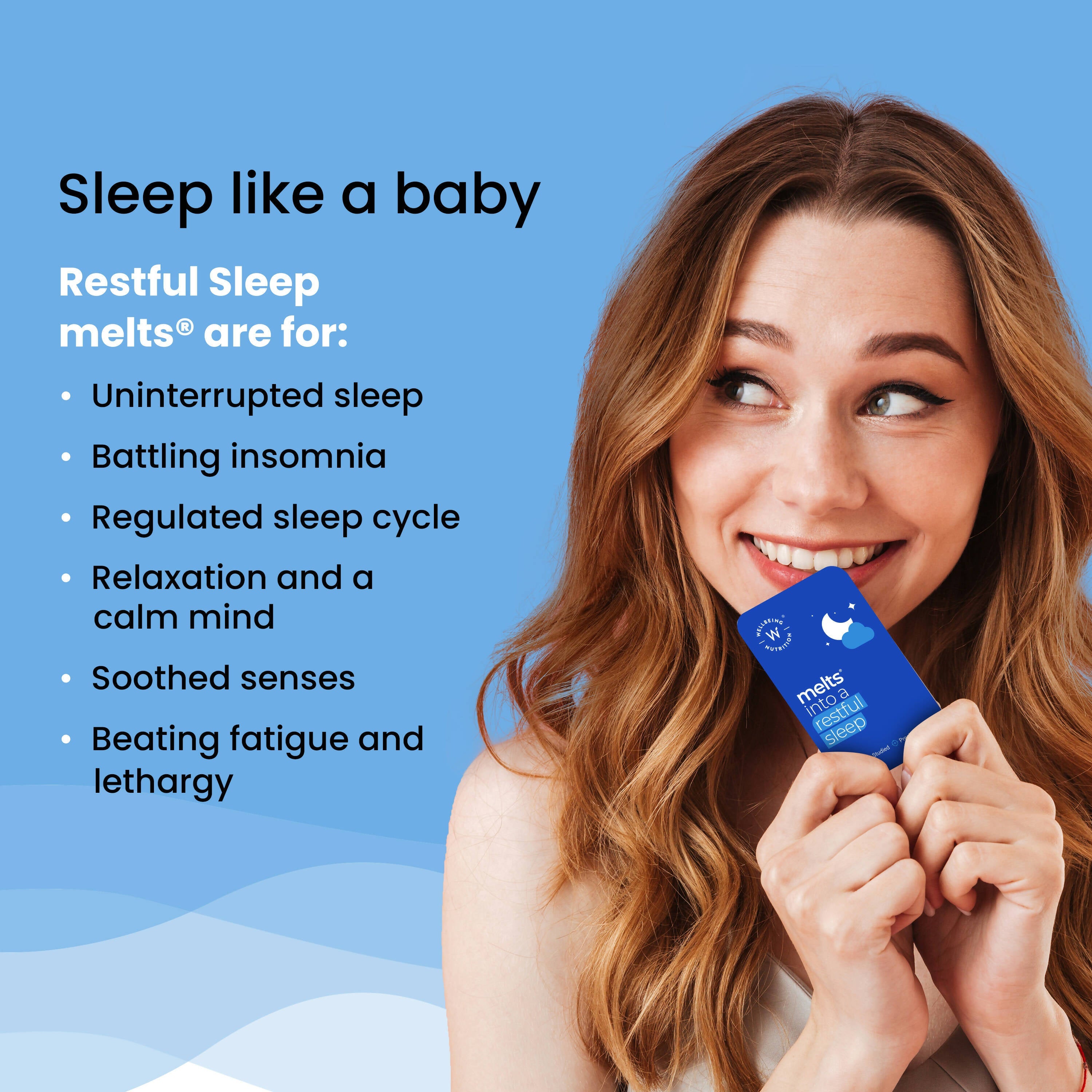 Wellbeing Nutrition Melts Restful Sleep Oral Strips-Calming Chamomile Lavender Flavor | Grocsy