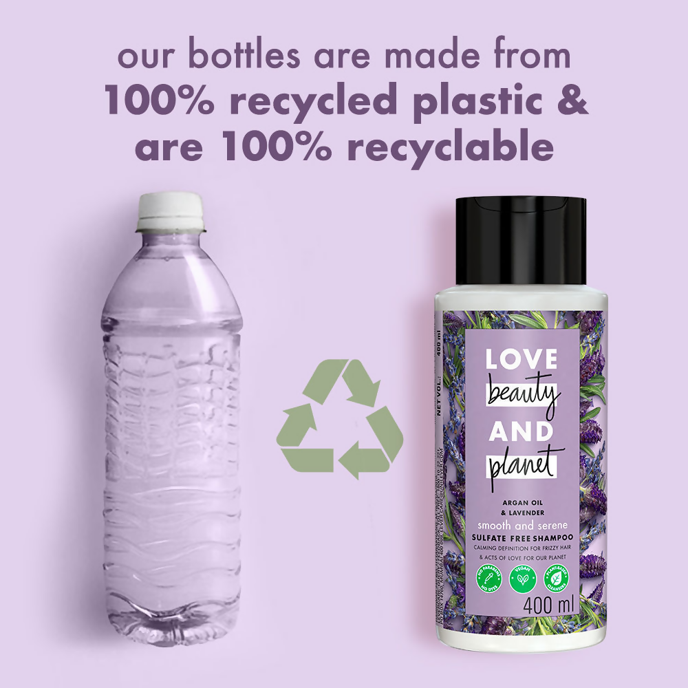 Love Beauty And Planet Argan Oil And Lavender Sulphate Free Shampoo For Dry & Frizzy Hair | Grocsy