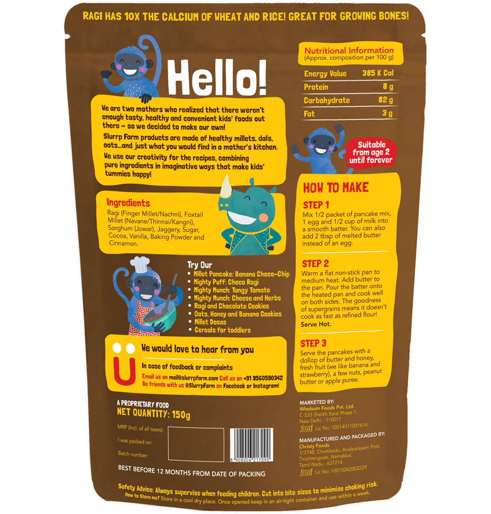 Slurrp Farm Chocolate Millet Pancake Mix | Grocsy