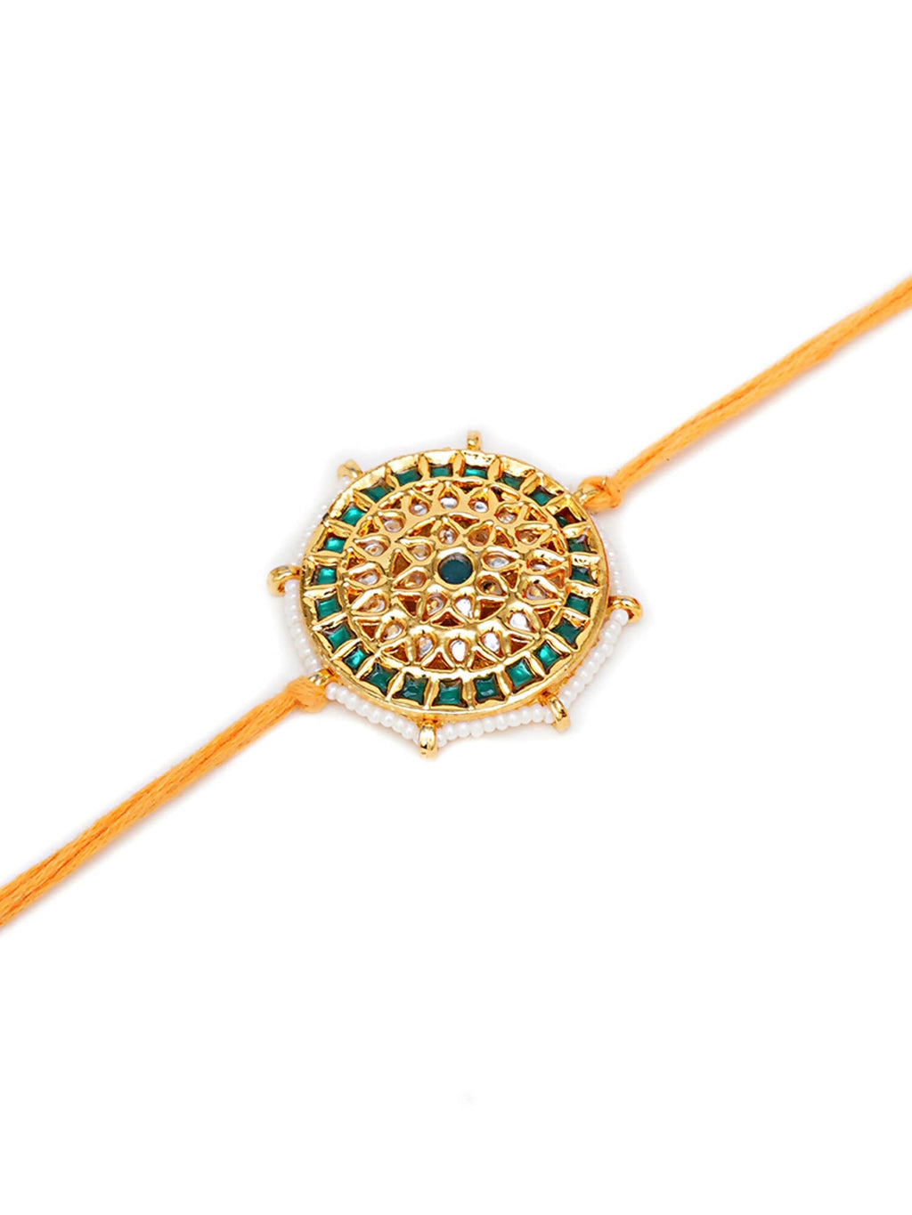 Designer kundan Rakhi - Ruby Raang | Grocsy