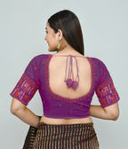 Joban Fashion Women's Purple Embroidered Stitched Blouse | Grocsy