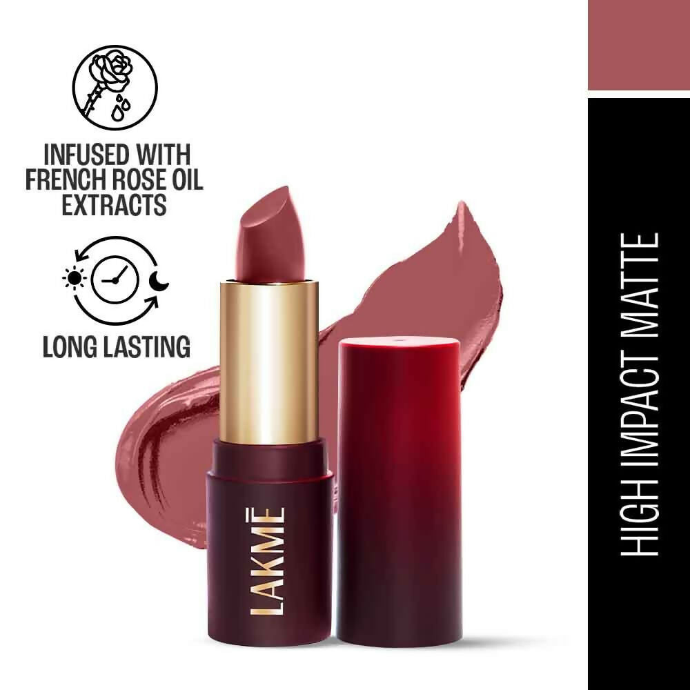 Lakme Forever Matte Lipstick, Made With French Rose Oil Extracts - Pink Geranium | Grocsy