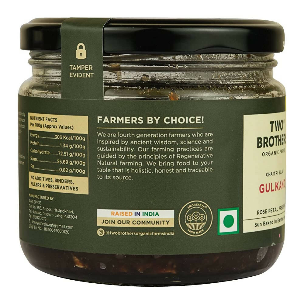 Two Brothers Organic Farms Natural Gulkand | Grocsy