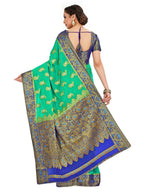 Mimosa Women's Green Banarasi Chiffon Saree | Grocsy