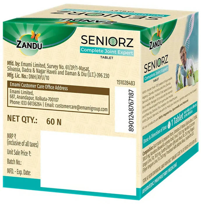 Zandu Seniorz Complete Joint Expert Tablets | Grocsy