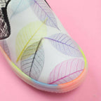 Tiny Bugs Girls Leaf Printed Slip Ons Sneakers - White | Grocsy