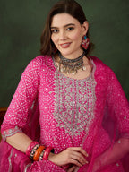 Sangria Embroidered Kurta & Trouser With Dupatta | Grocsy
