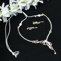 Mominos Fashion Johar Kamal Silver-Plated American Diamond Choker Set | Grocsy