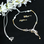 Mominos Fashion Johar Kamal Silver-Plated American Diamond Choker Set | Grocsy