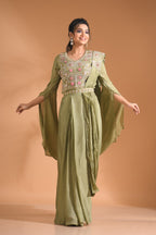 Morchari Co Ord Set With Dupatta Hand Embroidery - Purple | Grocsy