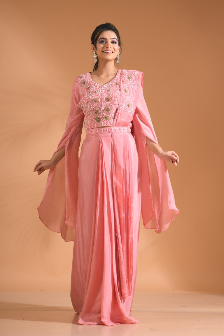 Morchari Co Ord Set With Dupatta Hand Embroidery - Green | Grocsy