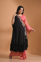 Morchari Crop Top With Dupatta Hand Embroidery - Peach | Grocsy
