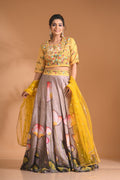Morchari Crop Top With Net Dupatta - Multicolour | Grocsy