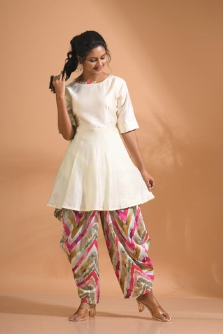 Morchari Patiala Salwar Top - Multicolour | Grocsy