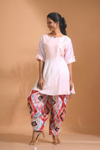 Morchari Patiala Salwar Top - Pink | Grocsy
