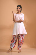 Morchari Patiala Salwar Top - Pink | Grocsy
