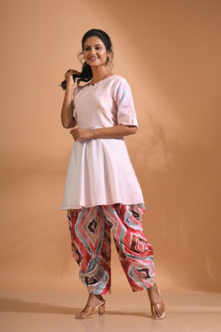 Morchari Patiala Salwar Top - Pink | Grocsy