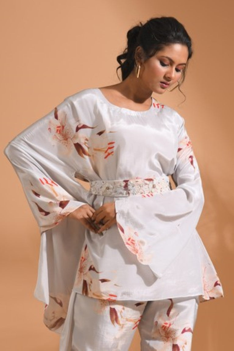 Morchari Kaftan Set With Hand Embroidery - Multicolour | Grocsy