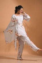 Morchari Kaftan Set With Hand Embroidery - Multicolour | Grocsy