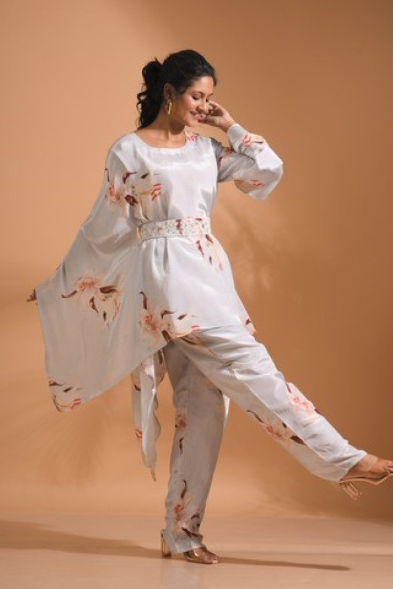 Morchari Kaftan Set With Hand Embroidery - Multicolour | Grocsy