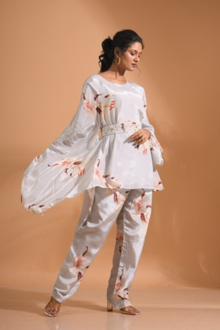 Morchari Kaftan Set With Hand Embroidery - Multicolour | Grocsy