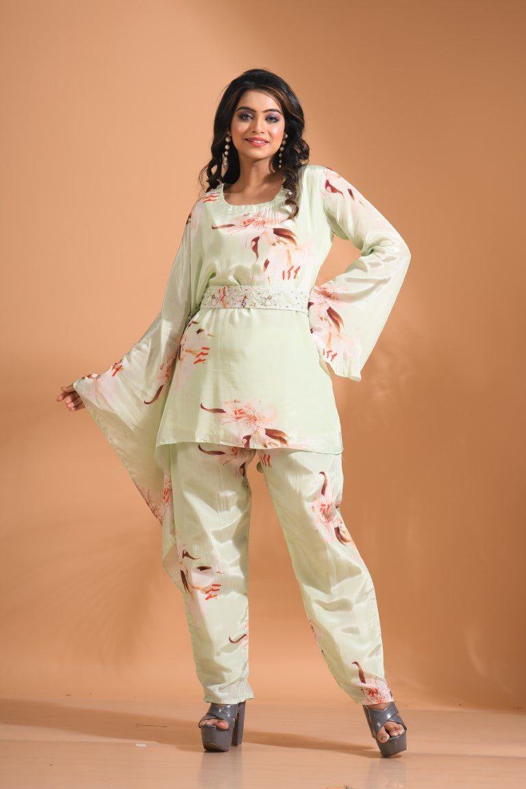 Morchari Kaftan Set With Hand Embroidery - Multicolour | Grocsy