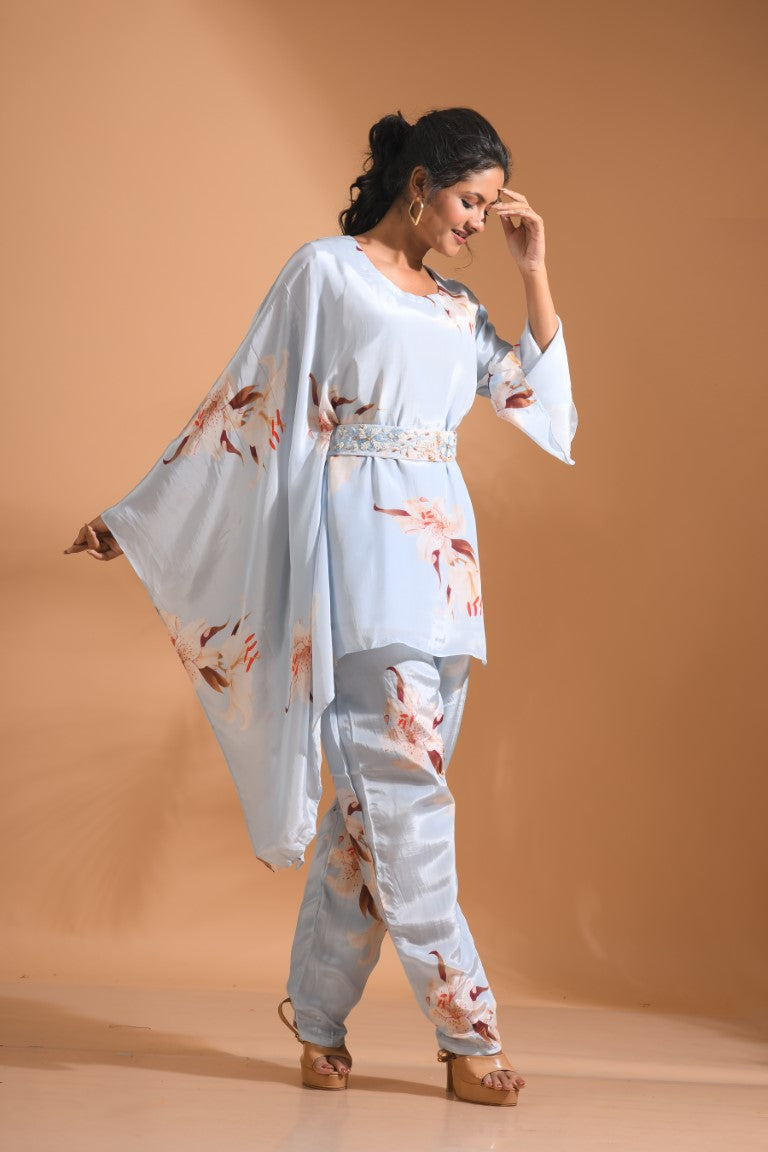 Morchari Kaftan Set With Hand Embroidery - Multicolour | Grocsy