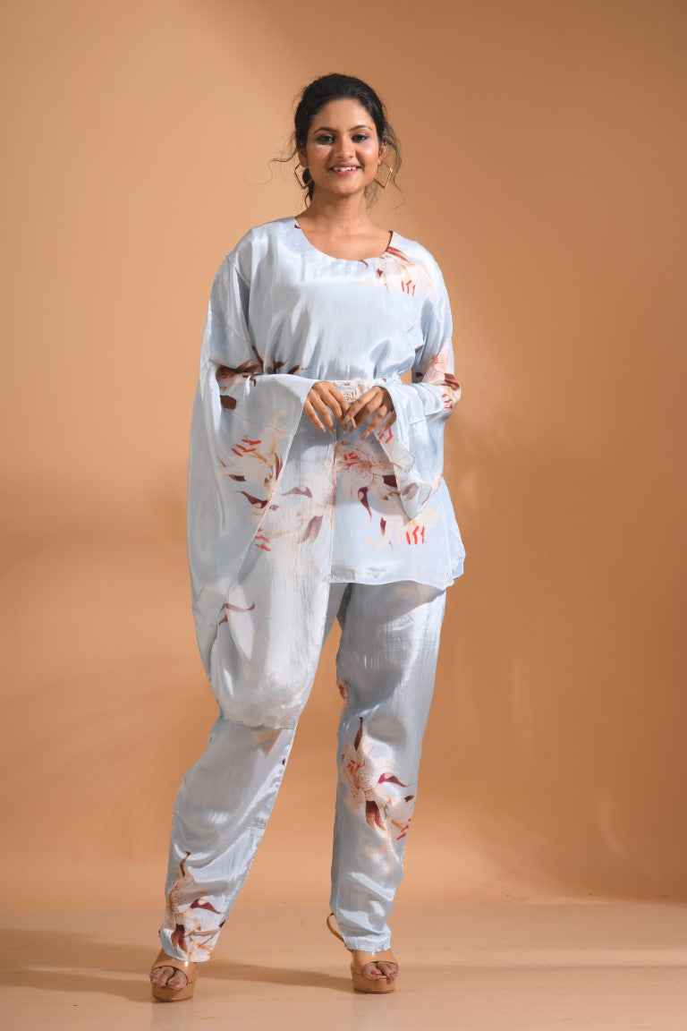 Morchari Kaftan Set With Hand Embroidery - Multicolour | Grocsy