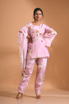 Morchari Kaftan Set With Hand Embroidery - Multicolour | Grocsy