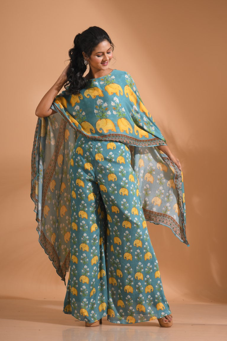 Morchari Kaftan Set With Hand Embroidery - Multi | Grocsy