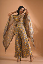 Morchari Kaftan Set With Hand Embroidery - Beige | Grocsy